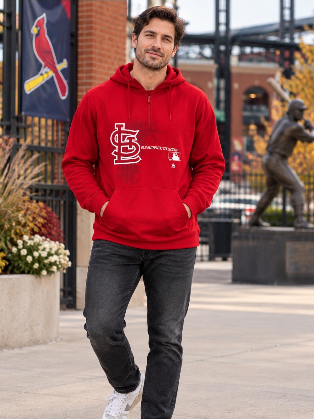 St. Louis Cardinals MLB Authentic Collection Red Hooded Pullover Men’s L 2014